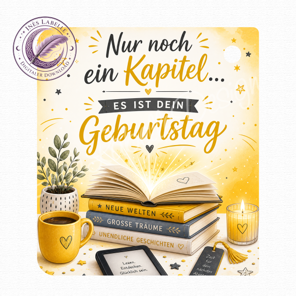 Kobo Libra Colour Inlay | "Geburtstag" | Digitaler Download | Printable Insert for Clear Case