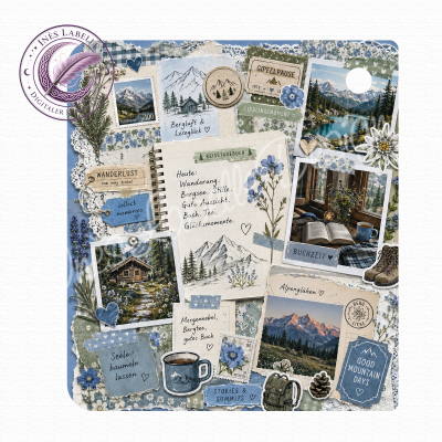 Kobo Libra Colour Inlay | "Bergurlaub blau" | Digitaler Download | Printable Insert for Clear Case