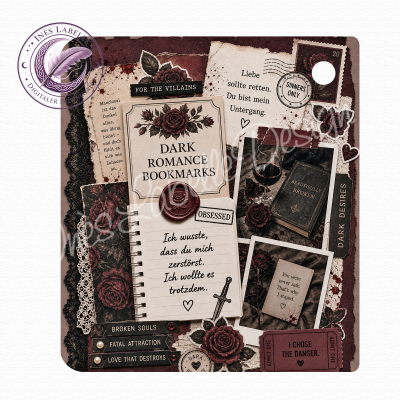 Kobo Libra Colour Inlay | "Dark Romance" | Digitaler Download | Printable Insert for Clear Case