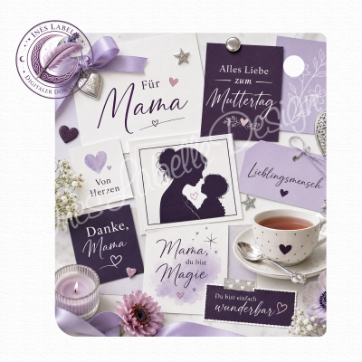 Kobo Libra Colour Inlay | "Muttertag lila" | Digitaler Download | Printable Insert for Clear Case